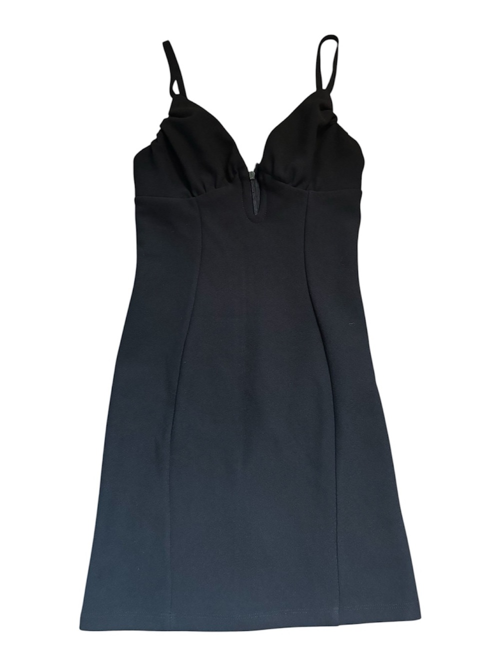 Hello Molly Black Spaghetti Strap Mini Dress with V-Notch